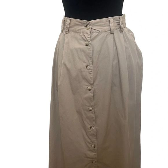 White Stag Vintage Button Down Maxi Skirt Khaki Size 14 - Picture 4 of 7